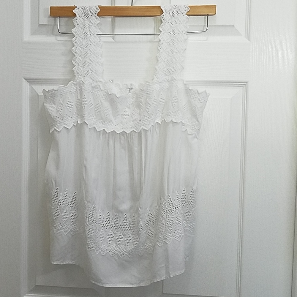 Old Navy White Eyelet Tank